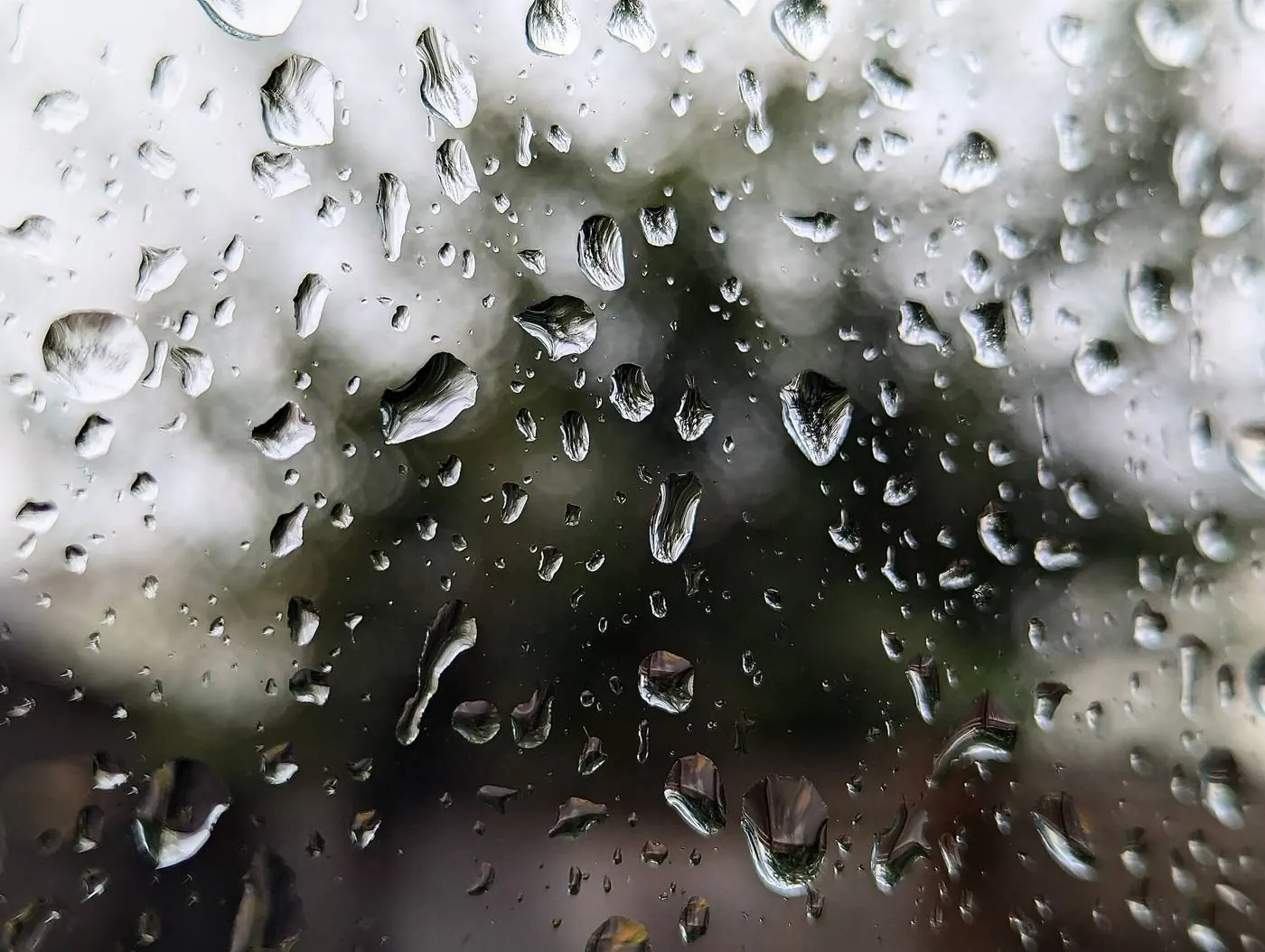 Gouttes de pluie sur une vitre